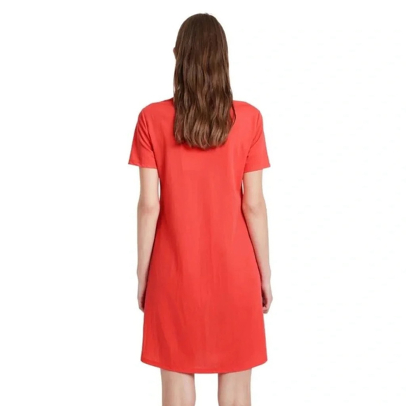 NWT Desigual “blue summer” t-shirt dress in coral pink size Small - Picture 3 of 6